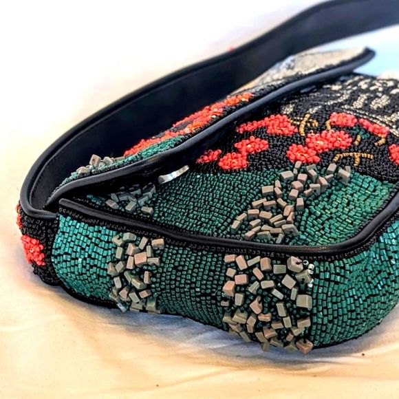 Staud Black Patchwork Muti-pattern Tommy Beaded Bag - Picture 9 of 15